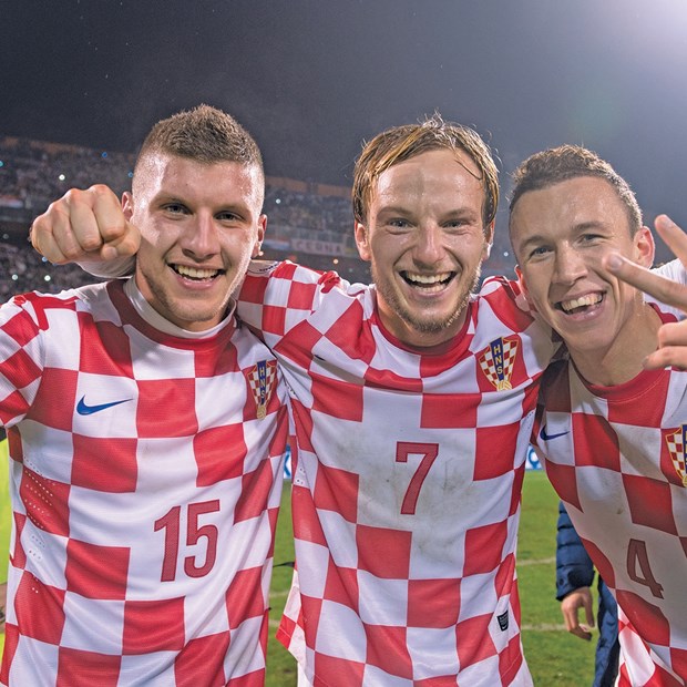 Rebić, Rakitić, Perišić - slavlje