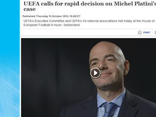 UEFA pozvala na brzo donošenje odluka o slučaju Michela Platinija