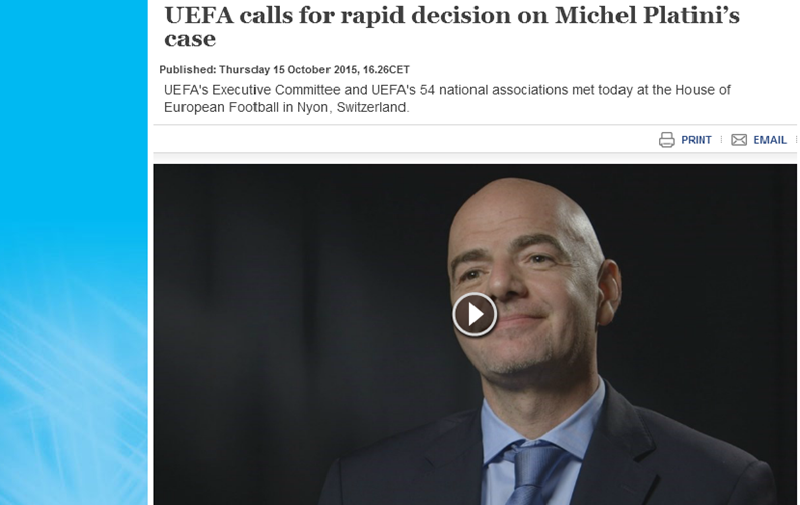 UEFA pozvala na brzo donošenje odluka o slučaju Michela Platinija