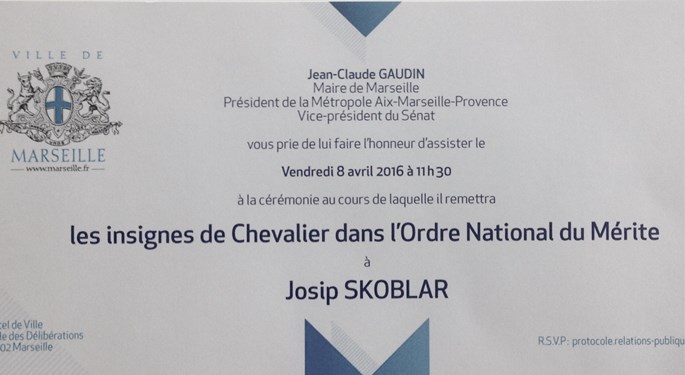 Josip Skoblar prima odličje Viteza nacionalnog reda za zasluge