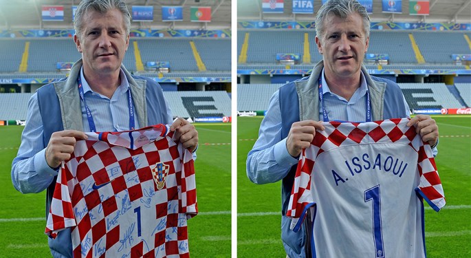 Dres s potpisima igrača za ozlijeđenog redara