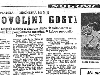 60 godina od prijateljske utakmice Hrvatske i Indonezije