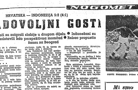 60 godina od prijateljske utakmice Hrvatske i Indonezije