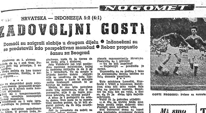 60 godina od prijateljske utakmice Hrvatske i Indonezije
