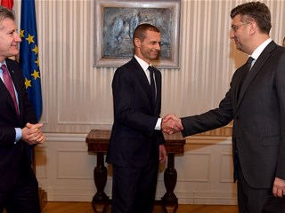 UEFA president Aleksander Čeferin in Zagreb