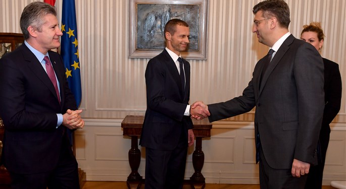 UEFA president Aleksander Čeferin in Zagreb