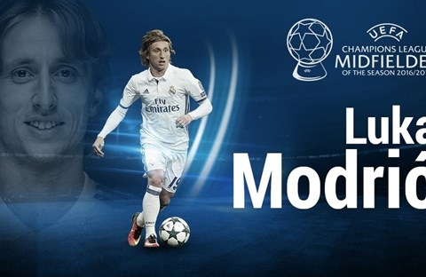 Luka Modrić, the best midfielder of 2016/17 Champions League