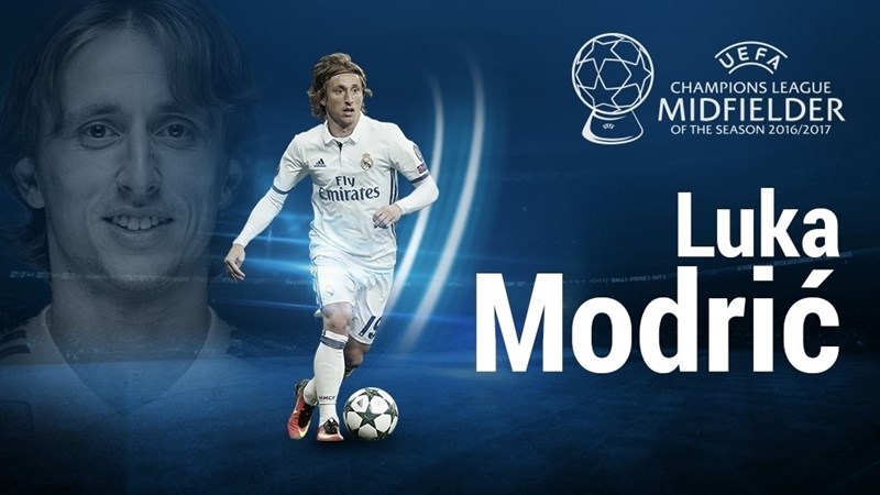 Luka Modrić, the best midfielder of 2016/17 Champions League
