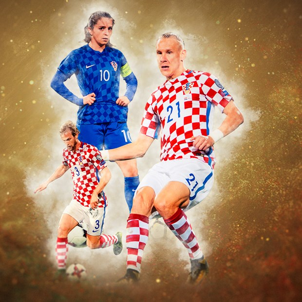 Iva Landeka, Ivan Strinić i Domagoj Vida