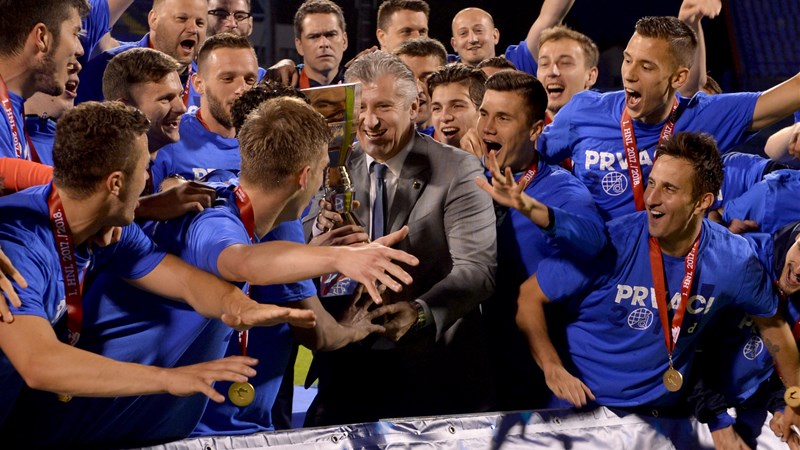 Dinamo Celebrates Winning the Croatian First Division