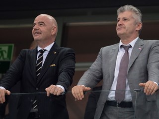 Infantino congratulates Šuker and the Vatreni