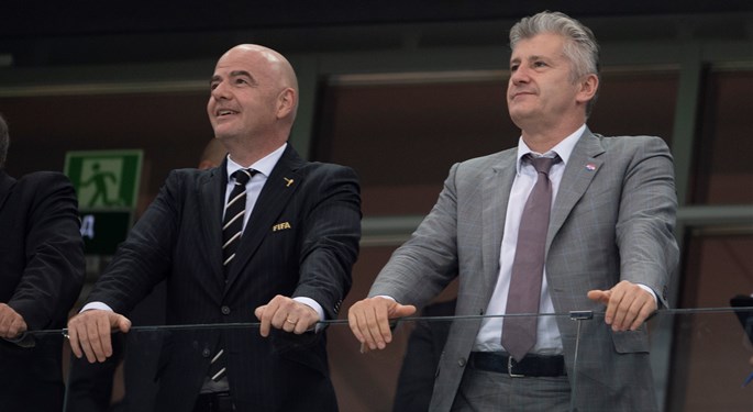 Infantino congratulates Šuker and the Vatreni