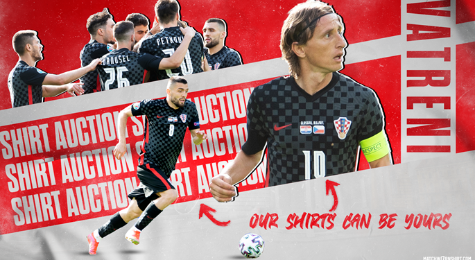 Match worn Croatia Euro 2020 shirts go under the hammer
