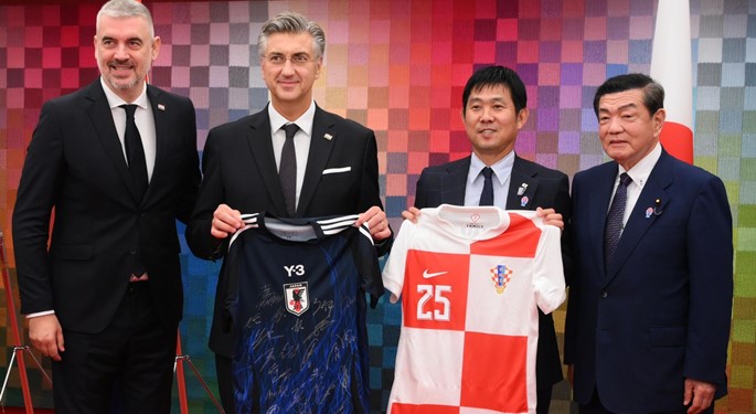 Stipe Pletikosa and Mihael Mikić at Croatian Sports Day at EXPO in Osaka