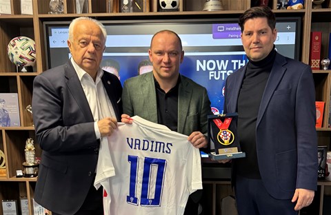 Durlen i Hrkač na prijemu u Latvijskom nogometnom savezu