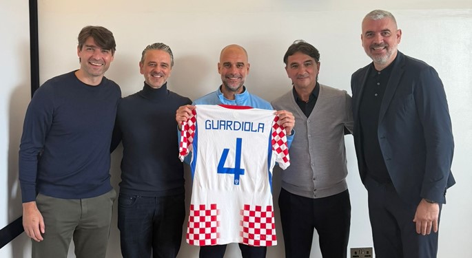Pep Guardiola hosts Croatian Football Federation and national team delegation in Manchester
