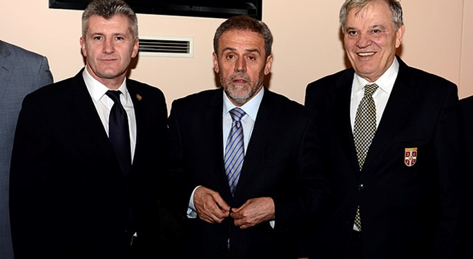 Prijem delegacija NS Srbije i HNS-a kod gradonačelnika Bandića